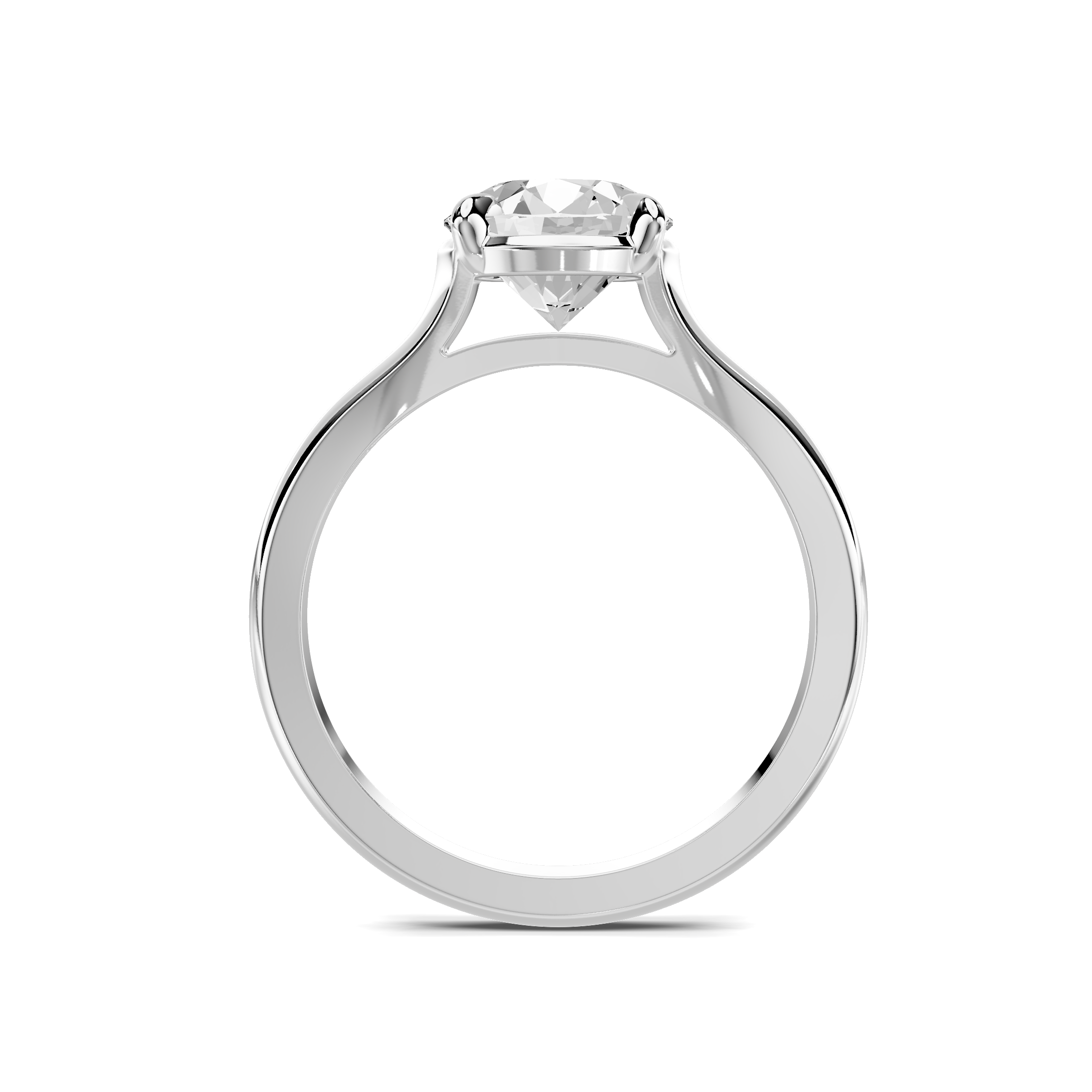 14K White Gold Stellora Grand Taper Bezel Engagement Ring