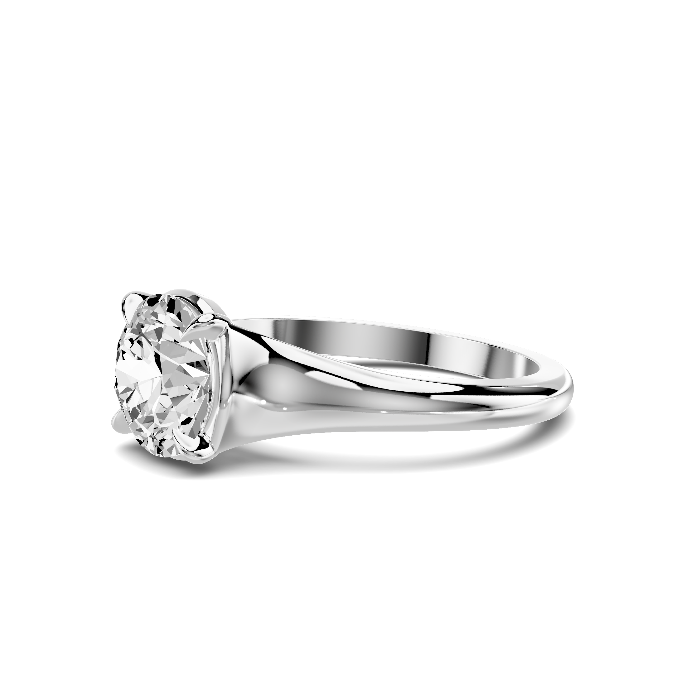 14K White Gold Stellora Grand Taper Bezel Engagement Ring