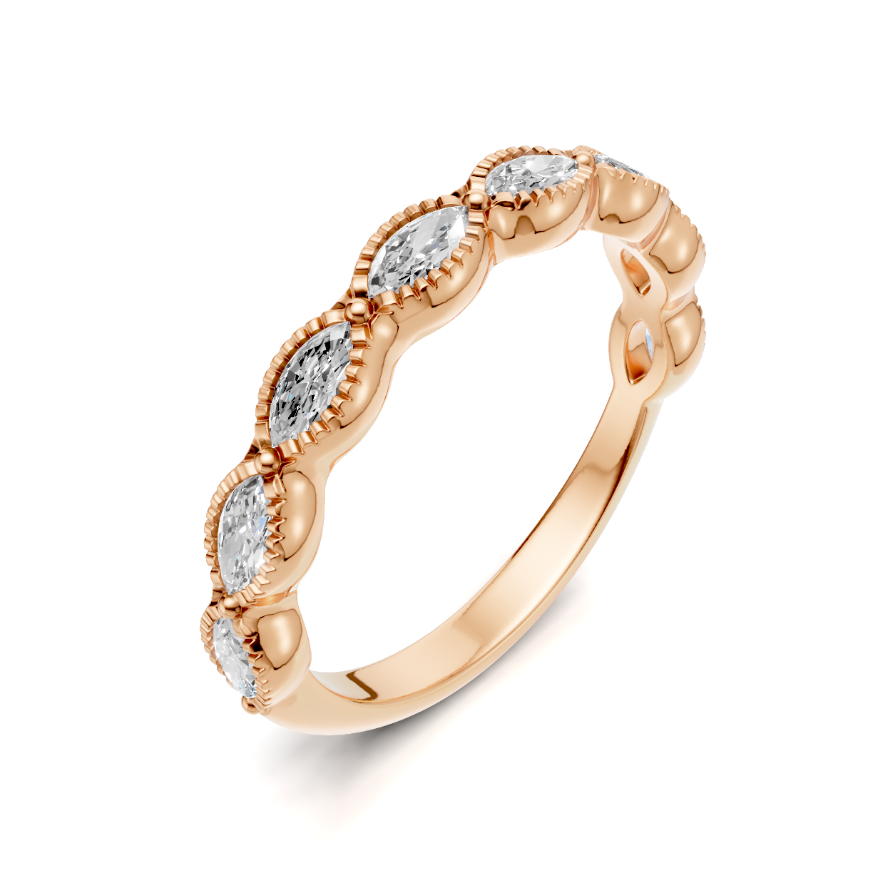 Maren Milgrain Marquise Diamond Band