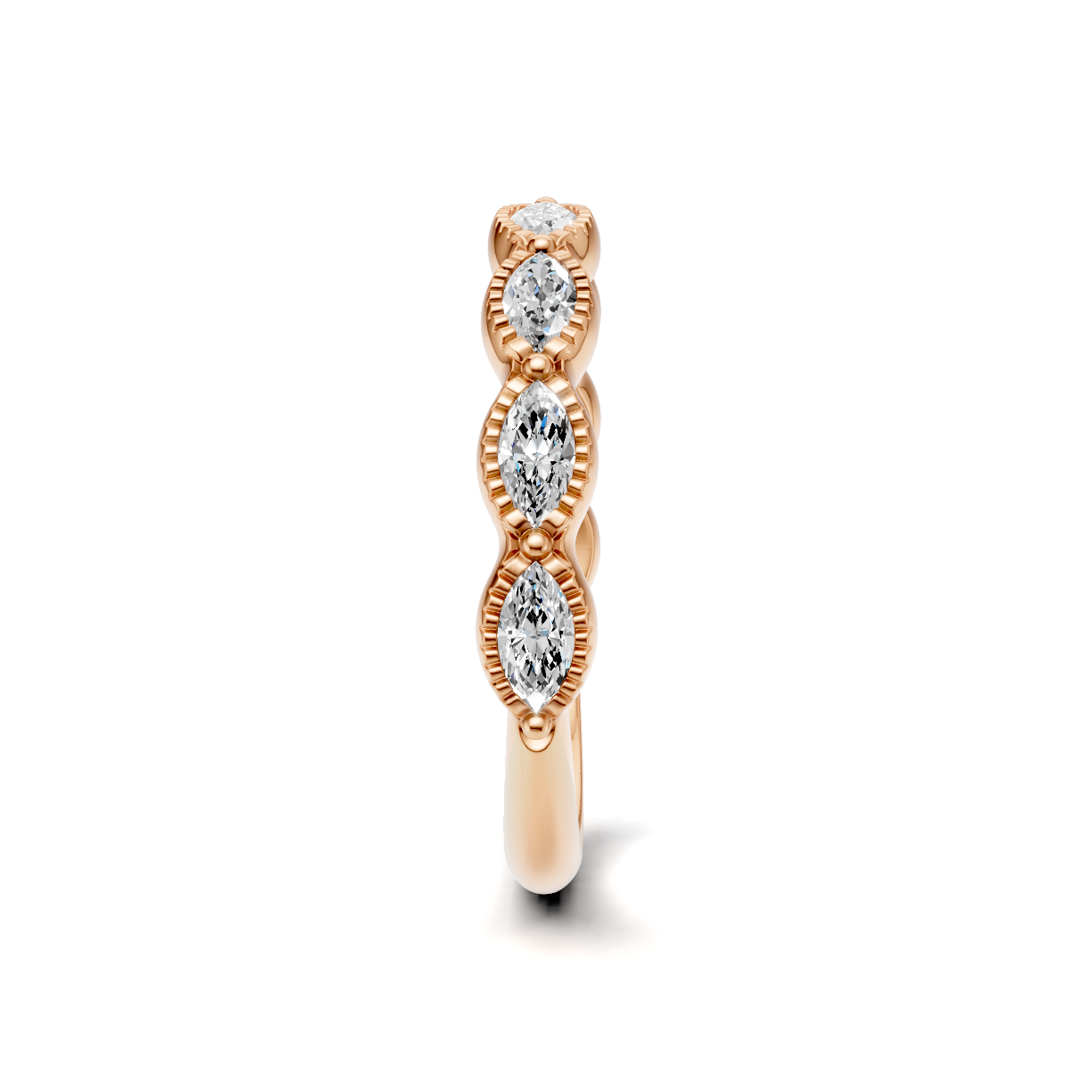 Maren Milgrain Marquise Diamond Band
