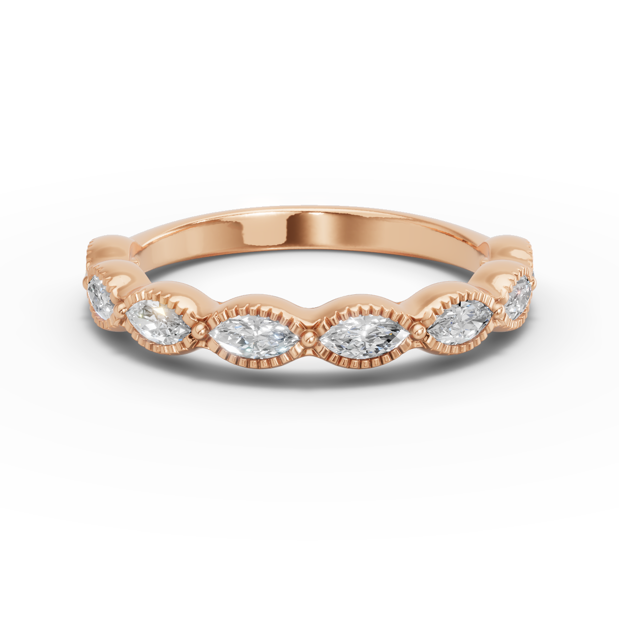 Maren Milgrain Marquise Lab Diamond Band