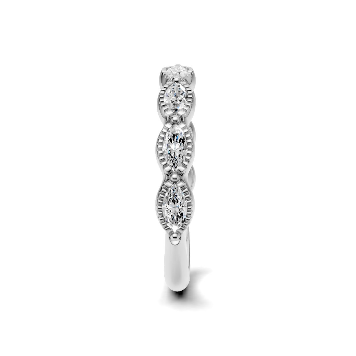 Maren Milgrain Marquise Lab Diamond Band